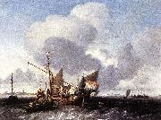Ludolf Backhuysen Ships on the Zuiderzee before the Fort of Naarden USA oil painting artist
